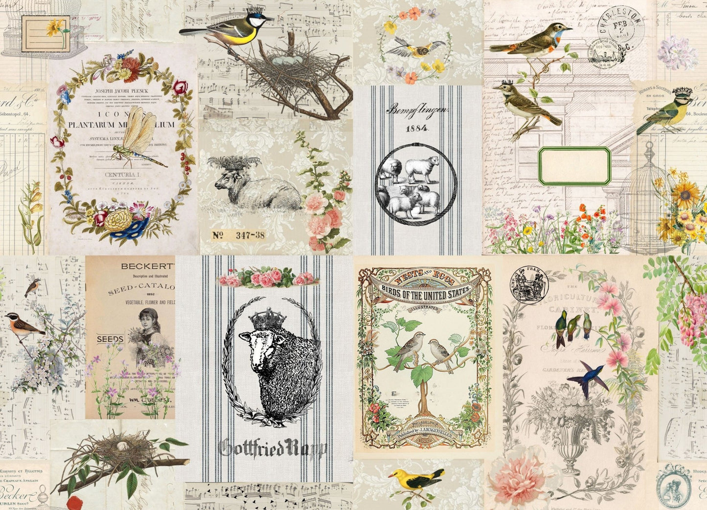 Roycycled Decoupage Paper - Spring Masterboard - Vintage Revival Design Co