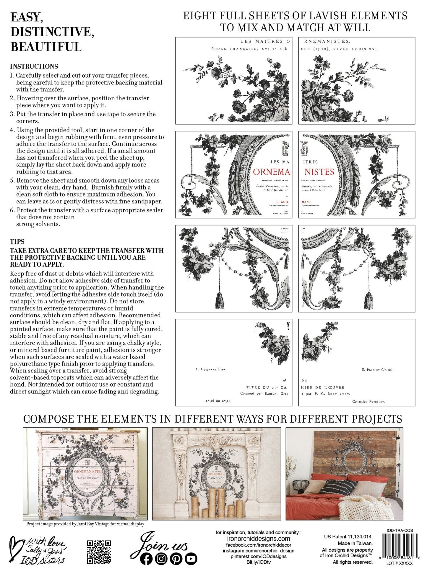 Cosette IOD TRANSFER 12x16 PAD - Vintage Revival Design Co