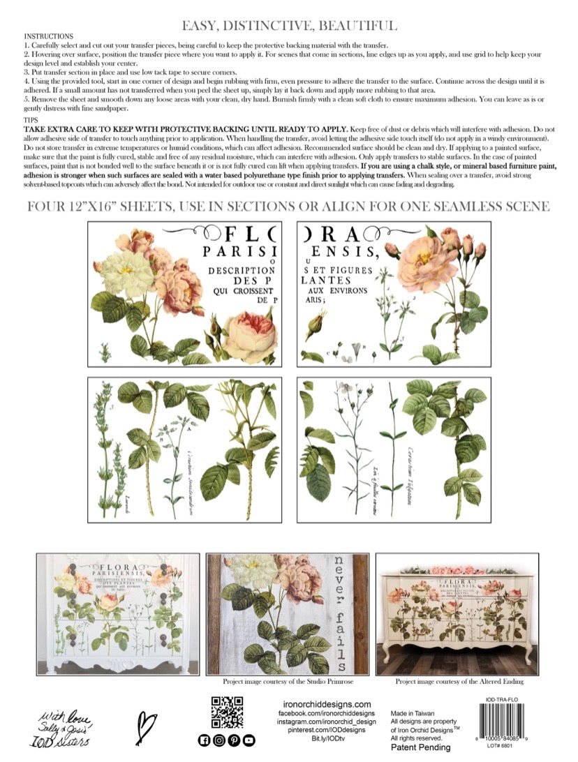 FLORA PARISIENSIS IOD TRANSFER 12×16 PAD™ - Vintage Revival Design Co