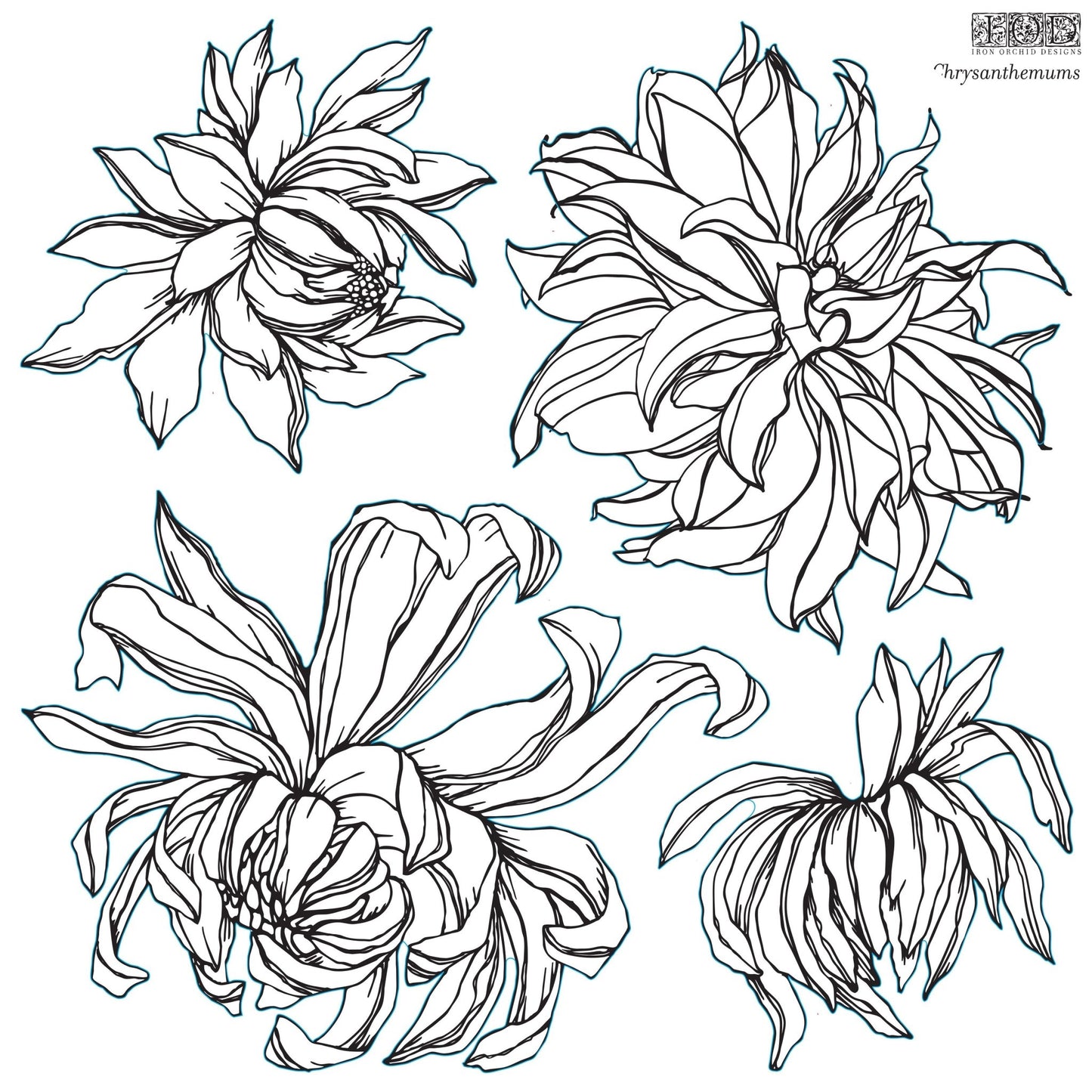 IOD Decor Stamp CHRYSANTHEMUM - Vintage Revival Design Co