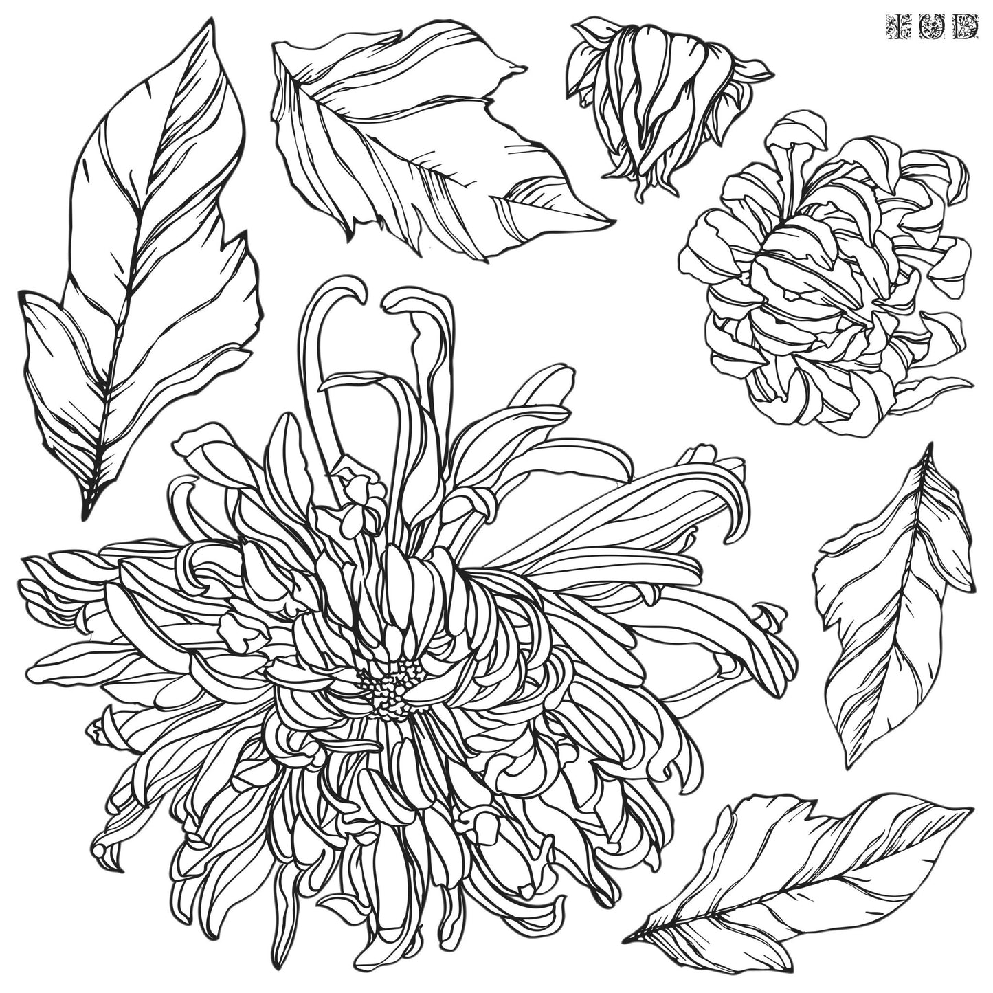 IOD Decor Stamp CHRYSANTHEMUM - Vintage Revival Design Co