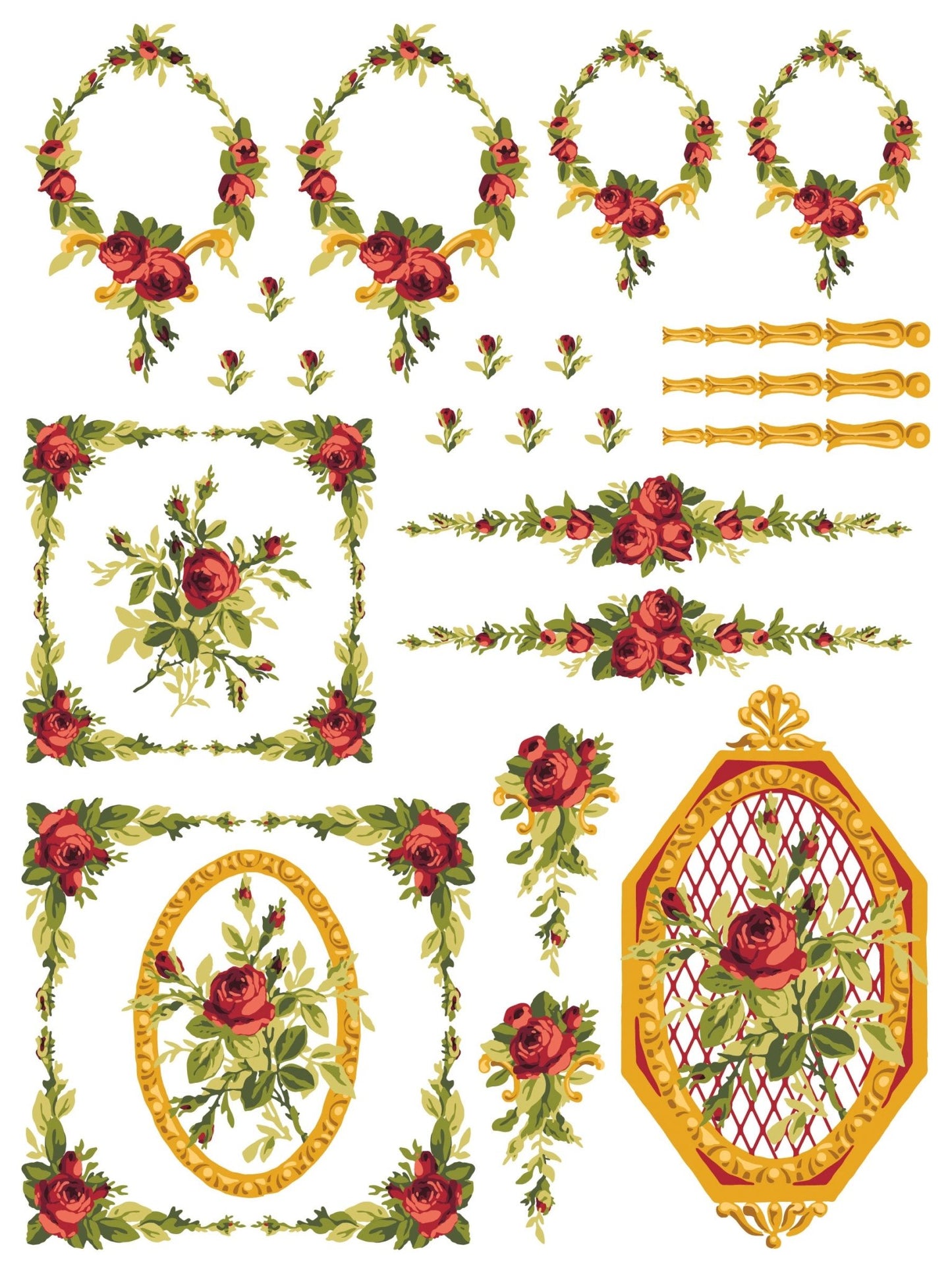 Iron Orchid Designs Paint Inlay - Petite Fleur Red - Vintage Revival Design Co