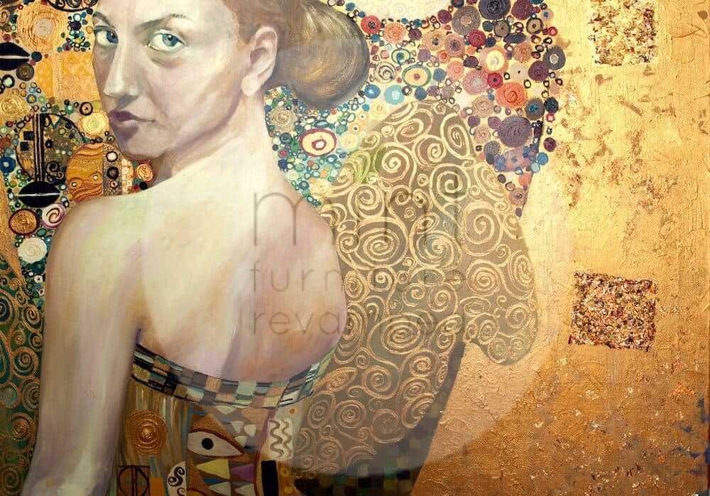 Mint by Michelle Beautiful Lady In Gold Decoupage Paper - Vintage Revival Design Co