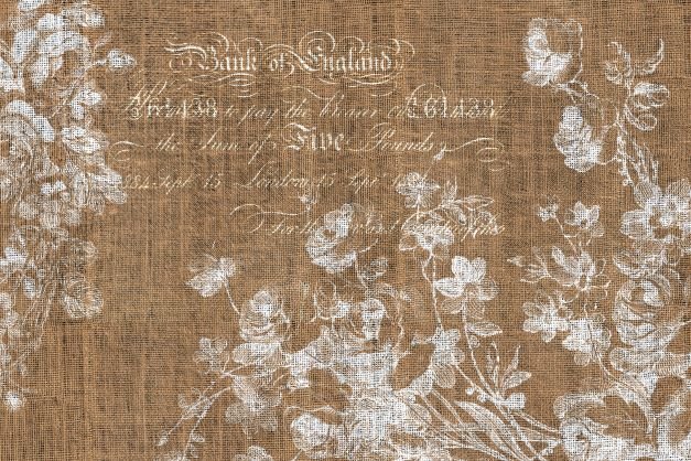 Roycycled Decoupage Paper - Floral Burlap (Landscape) - Vintage Revival Design Co