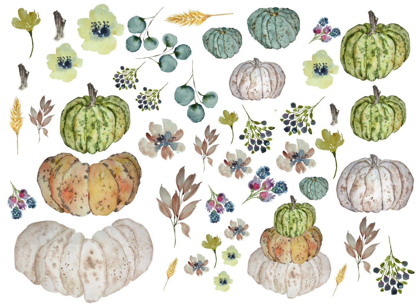 Roycycled Decoupage Paper - Heirloom Pumpkins - Vintage Revival Design Co