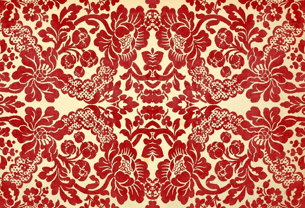 Roycycled Decoupage Paper - Red Demask - Vintage Revival Design Co