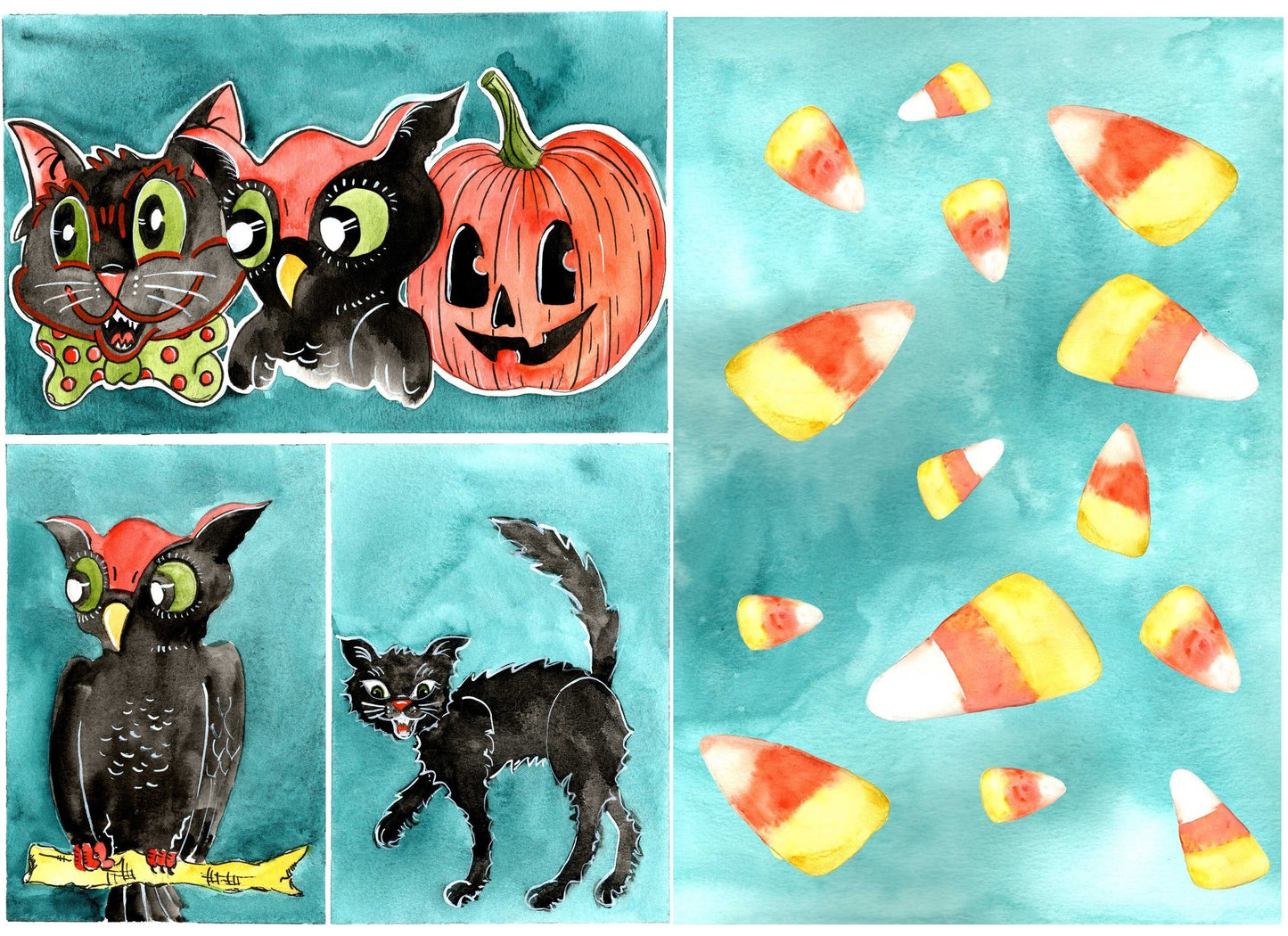 Roycycled Decoupage Paper - Retro Halloween - Vintage Revival Design Co