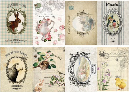 Roycycled Decoupage Paper - Spring Elements - Vintage Revival Design Co
