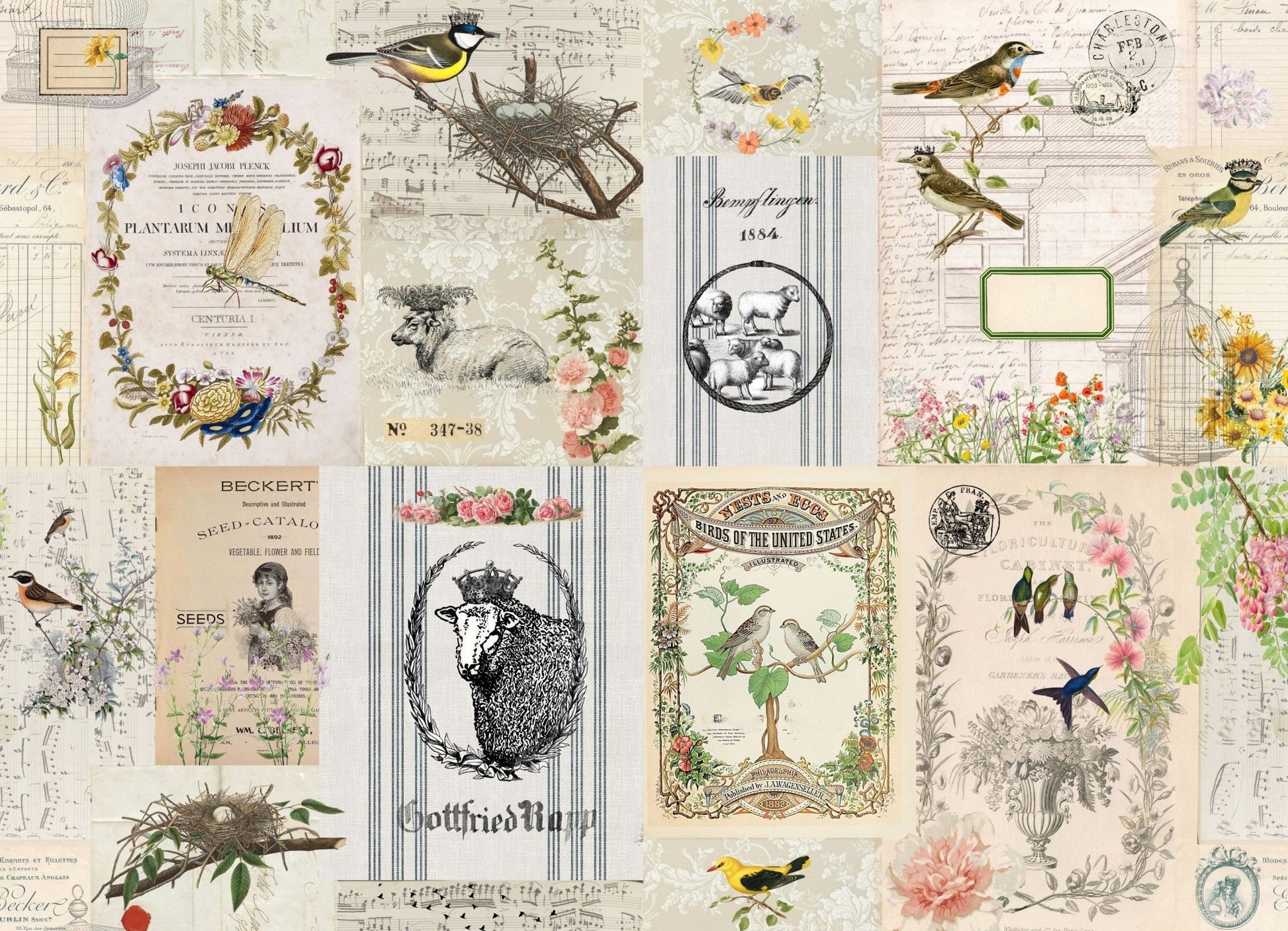 Roycycled Decoupage Paper - Spring Masterboard - Vintage Revival Design Co