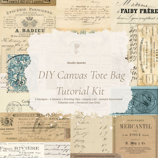 Studio Sparks - DIY Canvas Tote Bag with Printables KIT - Tendril & Thistle