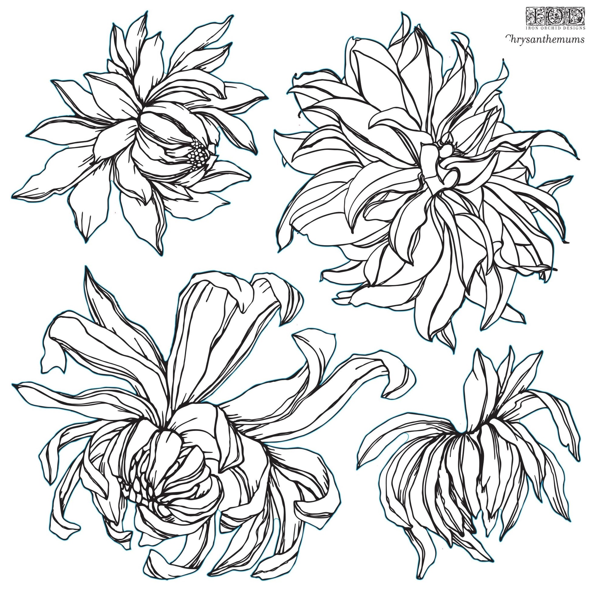 IOD Decor Stamp CHRYSANTHEMUM - Vintage Revival Design Co