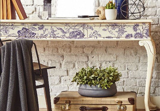 IOD Paint Inlay INDIGO FLORAL - Vintage Revival Design Co