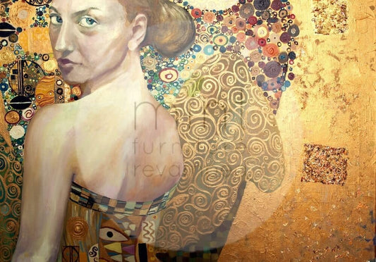 Mint by Michelle Beautiful Lady In Gold Decoupage Paper - Vintage Revival Design Co
