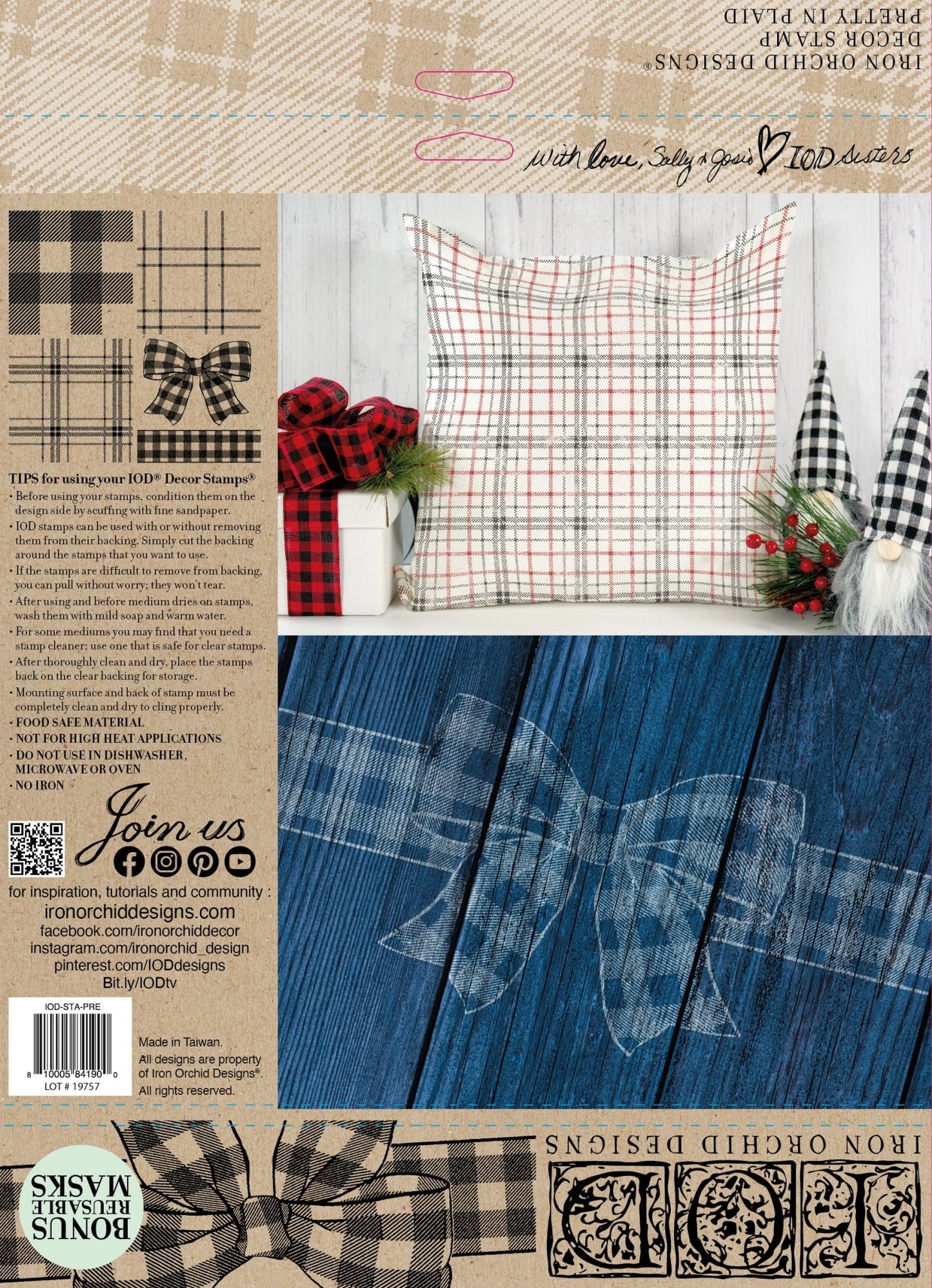 Pretty In Plaid 12x12 Decor Stamp™ - Vintage Revival Design Co