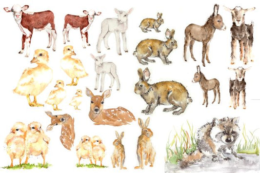Roycycled Decoupage Paper - Baby Animals by Lexi Grenzer - Vintage Revival Design Co