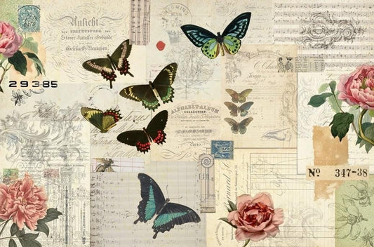Roycycled Decoupage Paper - Butterfly Masterboard - Vintage Revival Design Co
