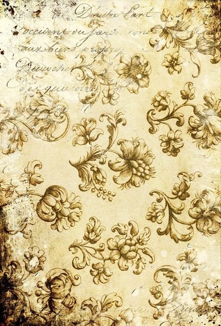 Roycycled Decoupage Paper - Distressed Grungy Floral - Vintage Revival Design Co
