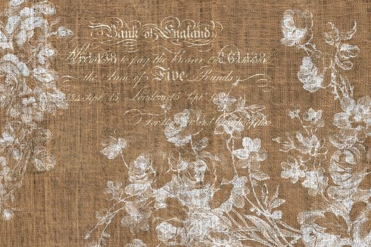 Roycycled Decoupage Paper - Floral Burlap (Landscape) - Vintage Revival Design Co