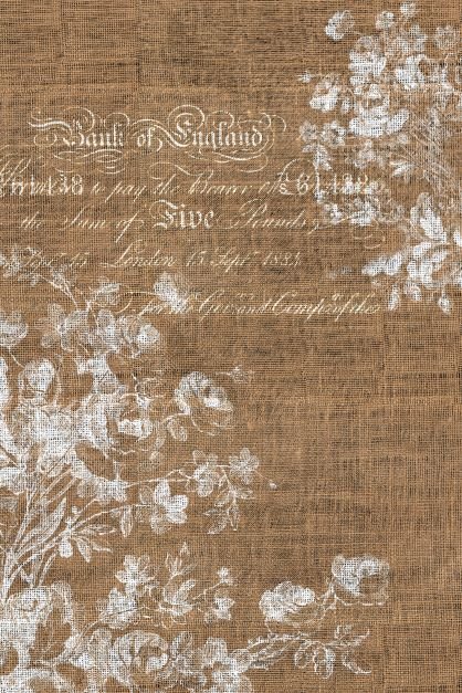 Roycycled Decoupage Paper - Floral Burlap (Portrait) - Vintage Revival Design Co