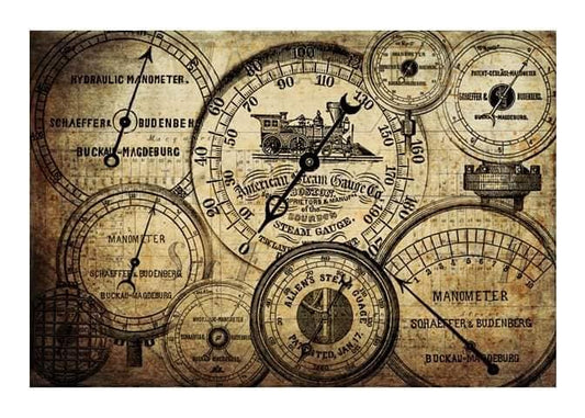 Roycycled Decoupage Paper - Grunge Meters - Vintage Revival Design Co