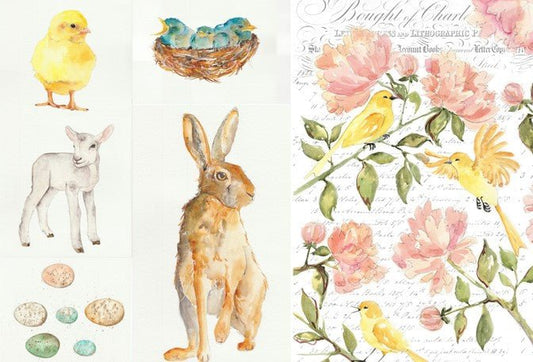 Roycycled Decoupage Paper - Spring Blocks - Vintage Revival Design Co