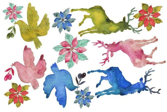 Roycycled Decoupage Paper - Watercolor Animals - Vintage Revival Design Co